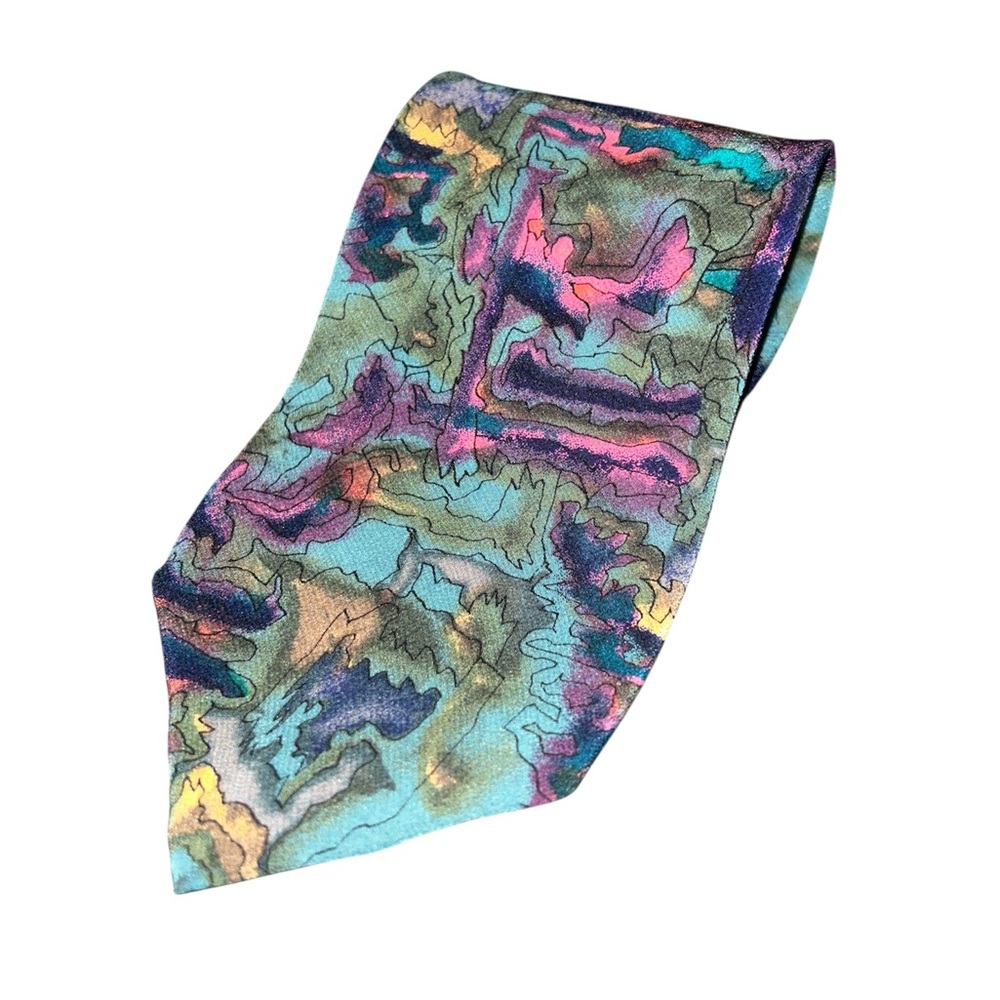 Vibrant Abstract Pattern Silk Tie